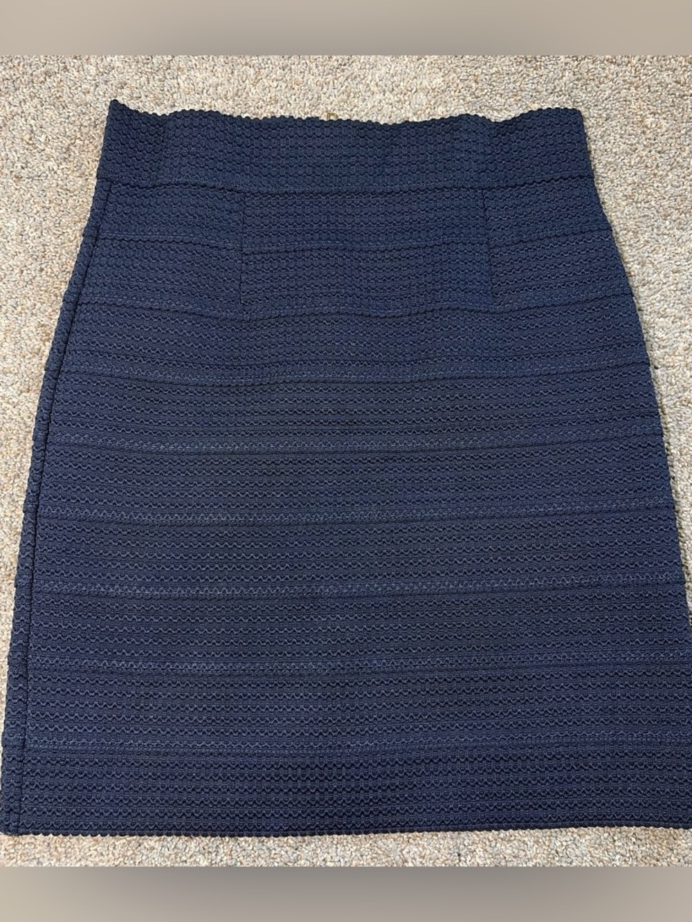 Charlotte Russe Navy Textured Pencil Skirt